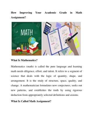 Guest How Improving Your Academic Grade in Math Assignment?