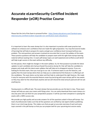 eLearnSecurity Certified Incident Responder (eCIR)