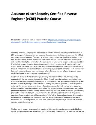 eLearnSecurity Certified Reverse Engineer (eCRE)