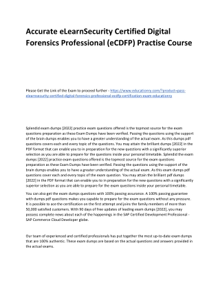 eLearnSecurity Certified Digital Forensics Professional (eCDFP)