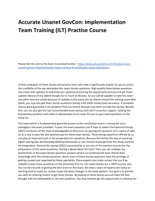 Unanet GovCon: Implementation Team Training (ILT)