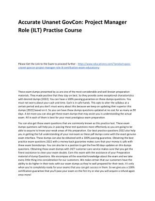 Unanet GovCon: Project Manager Role (ILT)