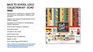 12x12 CardStock PAGE KITS