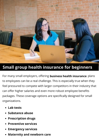Small group health insurance for beginners