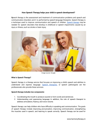 How Speech Therapy helps your child in speech development?