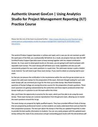 Unanet GovCon | Using Analytics Studio for Project Management Reporting (ILT)