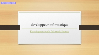 Développeur Web Full-stack | Développeur-informatique.com