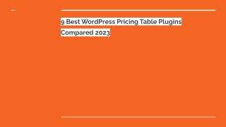 Best WordPress Pricing Table Plugins Compared 2023