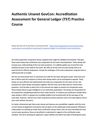 Unanet GovCon: Accreditation Assessment for General Ledger (TST)