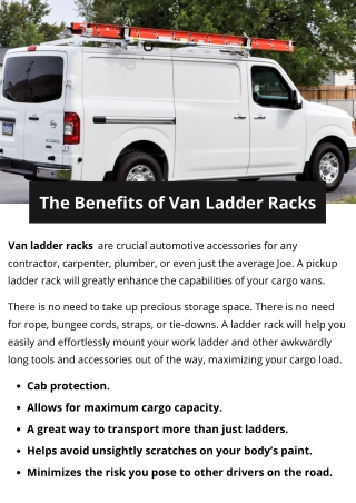 The Benefits of Van Ladder Racks