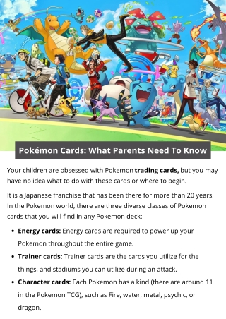 Pokémon Cards: What Parents Need To Know