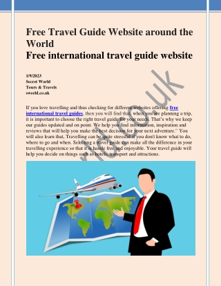 Free Travel Guide Website around the World