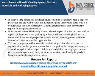 North America Blow-Fill-Seal Equipment Market  report