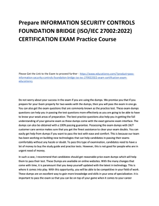 INFORMATION SECURITY CONTROLS FOUNDATION BRIDGE (ISO/IEC 27002:2022) CERTIFICATI