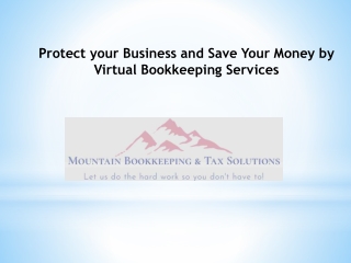 Protect your Business and Save Your Money by Virtual Bookkeeping Services