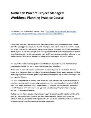 Procore Project Manager: Workforce Planning