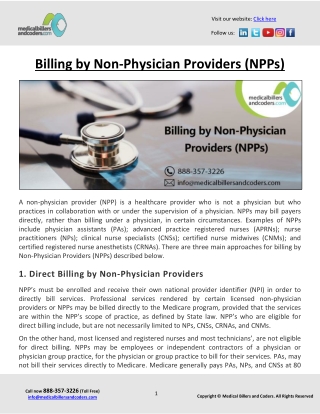 Billing by Non-Physician Providers (NPPs)