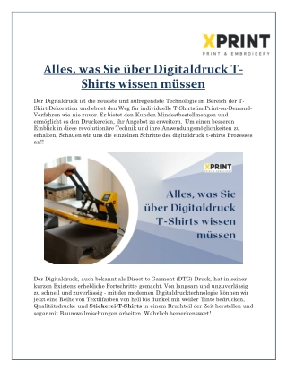 Alles, was Sie über Digitaldruck T-Shirts wissen müssen