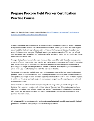 Procore Field Worker Certification