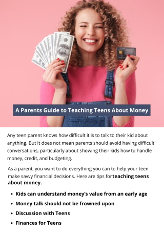A Parents Guide to Teaching Teens About Money