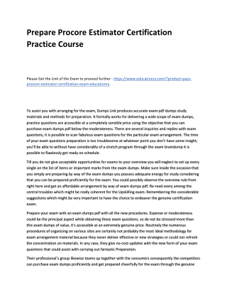 Procore Estimator Certification