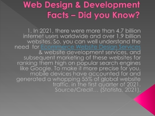 Web Design & Development Facts – Did you Know