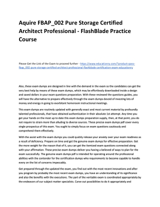 FBAP_002 Pure Storage Certified Architect Professional - FlashBlade