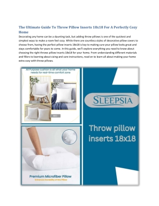 The Ultimate Guide To Throw Pillow Inserts 18x18 For A Perfectly Cozy Home