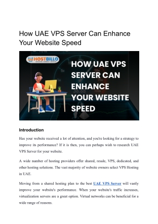How UAE VPS Server Can Enhance Your Website Speed
