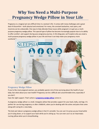 Why You Need a Multi-Purpose Pregnancy Wedge Pillow in Your Life