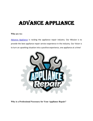 advance appliance