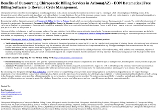 Chiropractic Billing Services in Arizona
