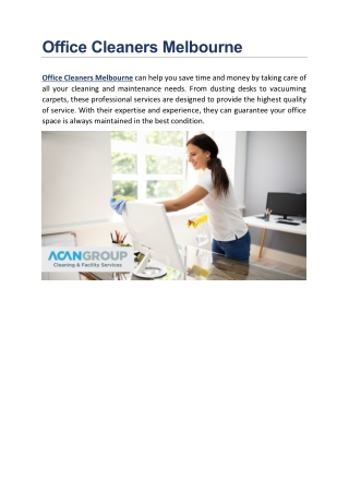 Office Cleaners Melbourne
