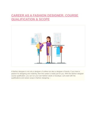 CAREER AS A FASHION DESIGNER_ COURSE QUALIFICATION & SCOPE