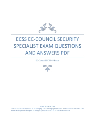 ECSS EC-Council Security Specialist Exam Questions and Answers PDF