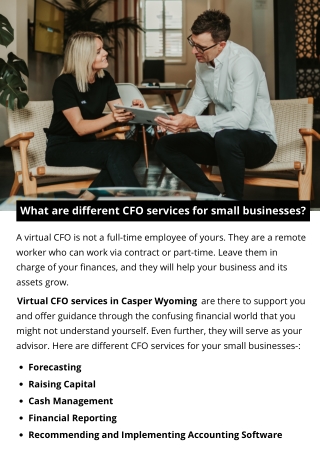 What are different CFO services for small businesses?