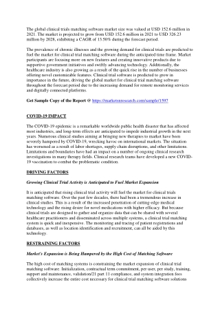 Clinical Trials Matching Software Market Projected to be Resilient During 2028