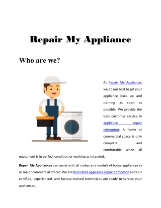 Repair my appliance