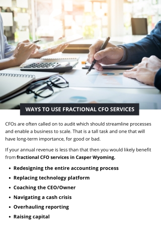 WAYS TO USE FRACTIONAL CFO SERVICES