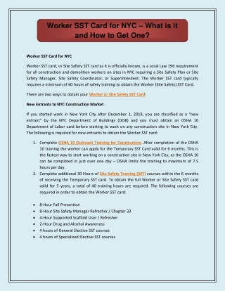 Worker SST Card for NYC – What is it and How to Get One
