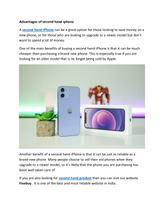 Advantages of second hand iphone