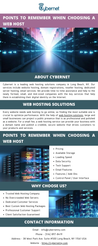 Points to Remember When Choosing A Web Host