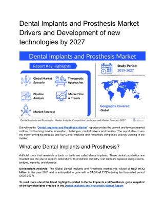 Dental Implants and Prosthesis Market Insight and Forecast By 2027