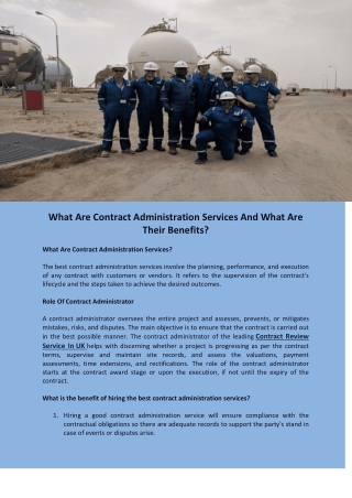 What Are Contract Administration Services.