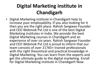 Best Digital Marketing Course in Chandigarh