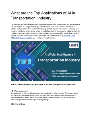 AI in Transportataion industry - Google Docs