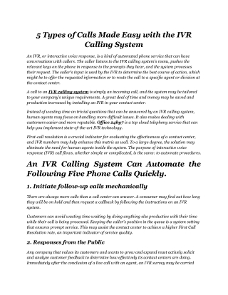 5 Types of Calls Made Easy with IVR Calling System.docx