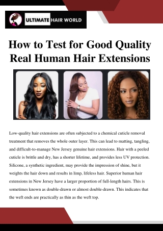 How to Test for Good Quality Real Human Hair Extensions