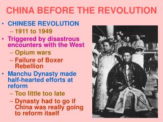CHINA BEFORE THE REVOLUTION
