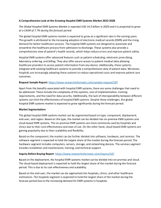 A Comprehensive Look at the Growing Hospital EMR Systems Market 2023-2028